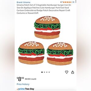 Embroidered Burger Patches